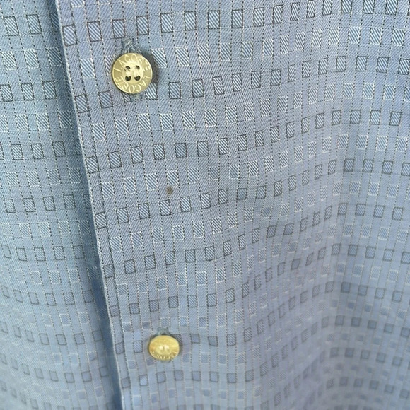 LACOSTE Mens Button Up Dress Shirt Light Blue Long Sleeve Logo Preppy 40 (M) - Picture 14 of 15